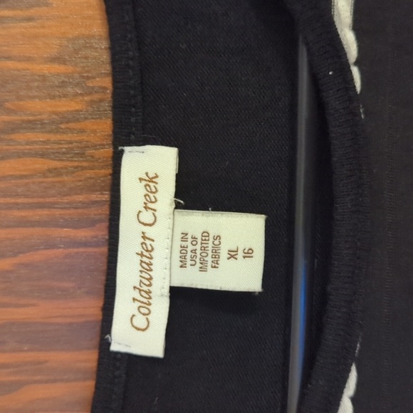 Coldwater Creek Black & White Stripe Short Sleeve Shirt Size XL - Picture 2 of 6